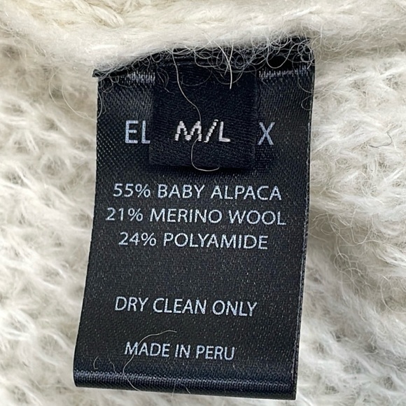 New Eleven Six Emma Twist Keyhole Cut Out Knit Sweater Alpaca Wool Cream M L - Picture 4 of 9